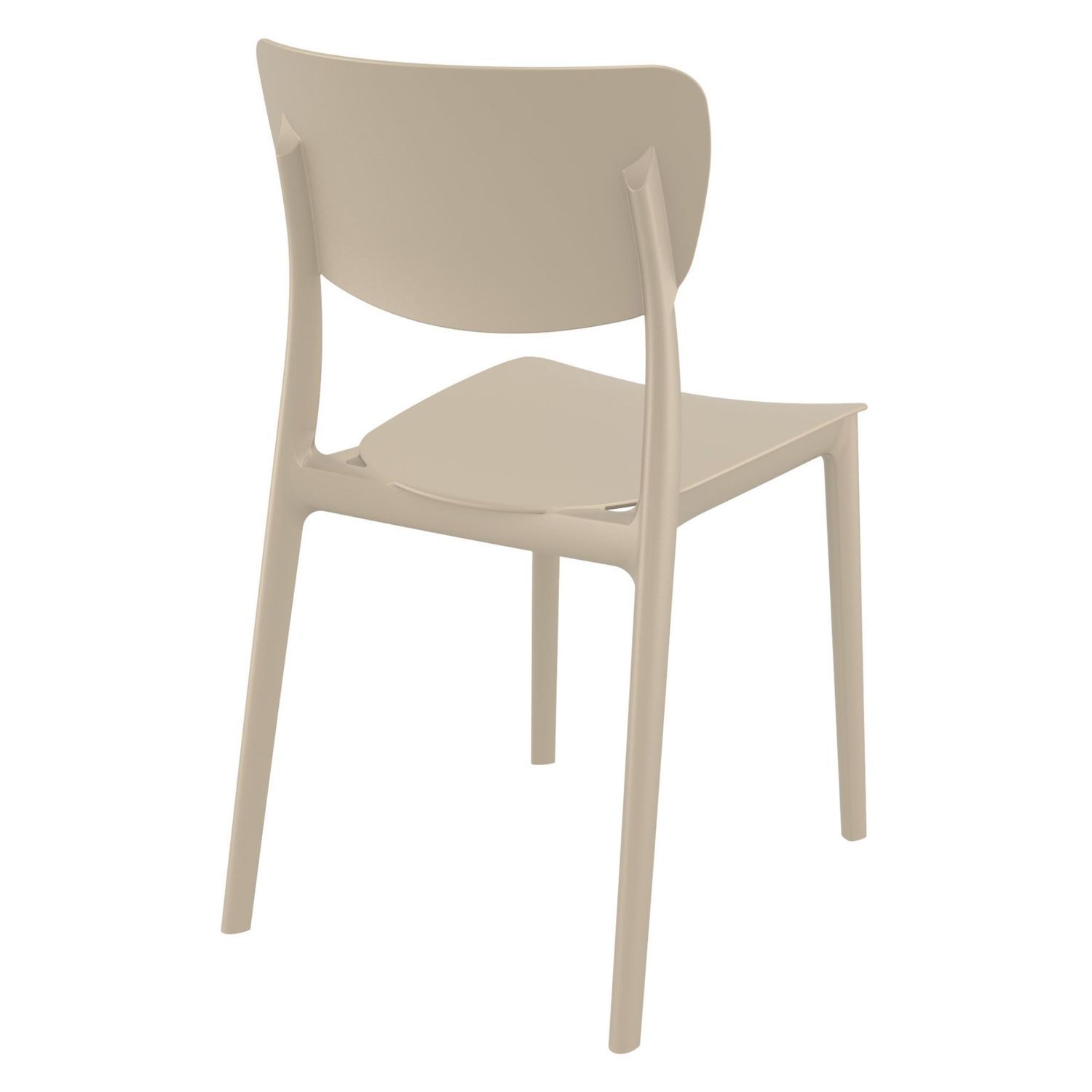 33 Taupe Brown Solid Stackable Patio Dining Chair