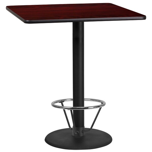 36'' Square Laminate Table Top with 24'' Round Bar Height Table Base