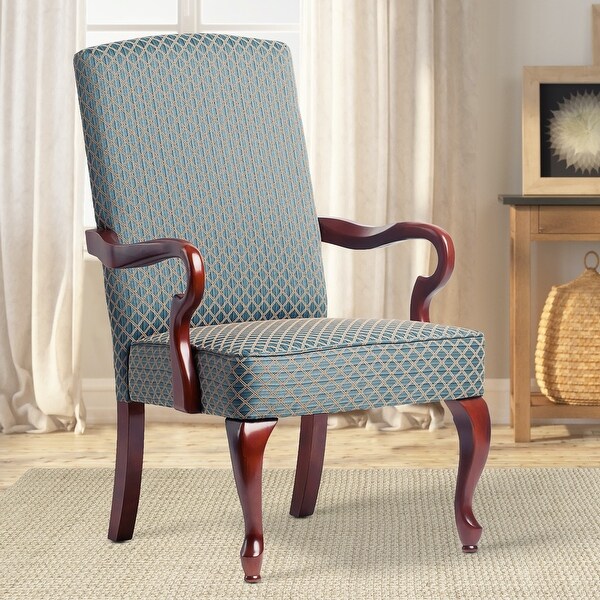 Copper Grove Casalis Cherry Finish Gooseneck Accent Chair