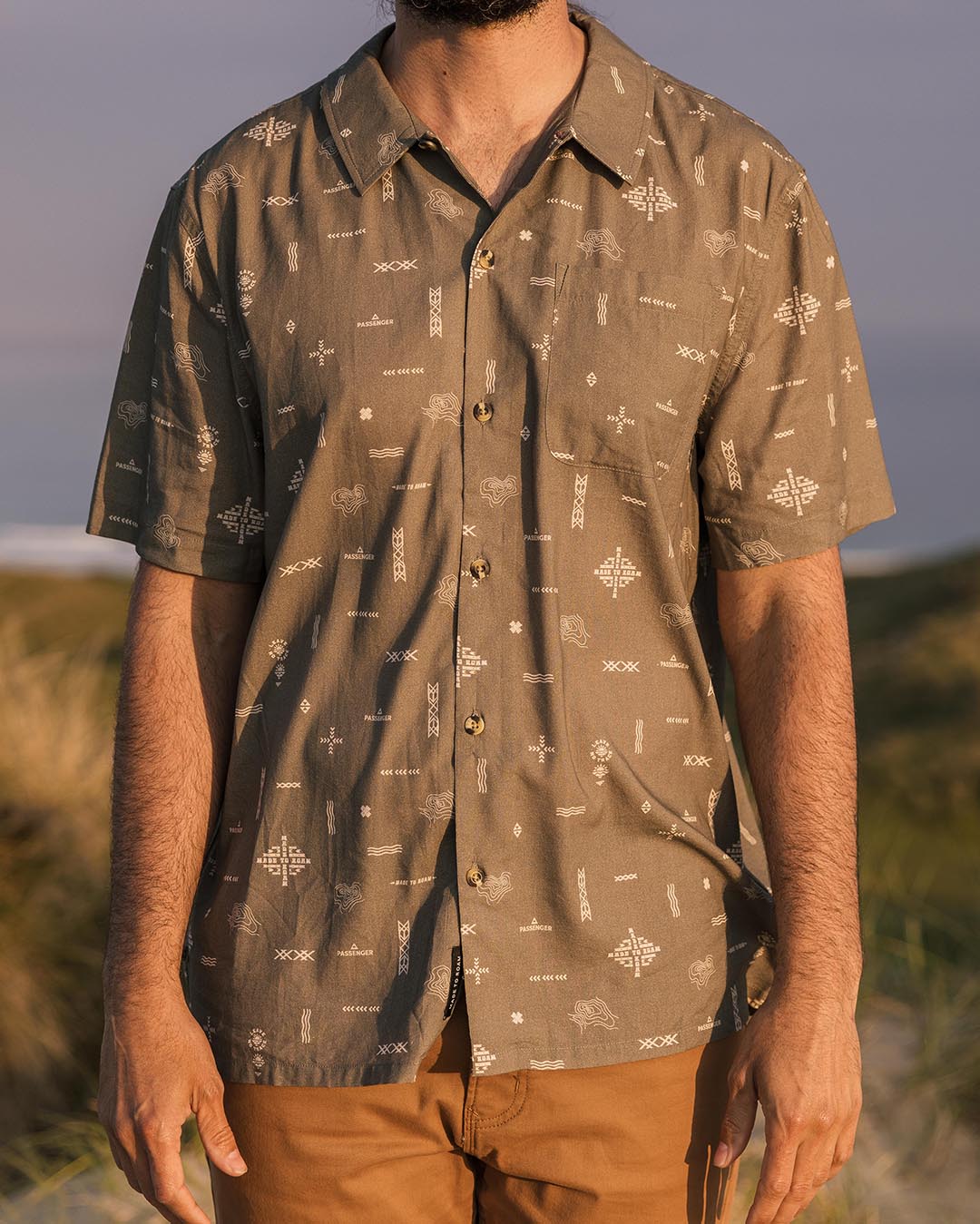 Cove Organic Cotton Short Sleeve Shirt - Olive Made To Roam