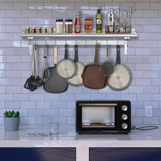 AMGOOD 12 in. W x 60 in. D Stainless Steel Wall Mounted Pot Rack with Shelf. Kitchen Restaurant Room. Decorative Wall Shelf AMG WS-PS-1260