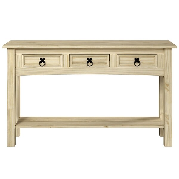 Wood Hall Table Console 3 Drawers Corona | Furniture Dash - N/A