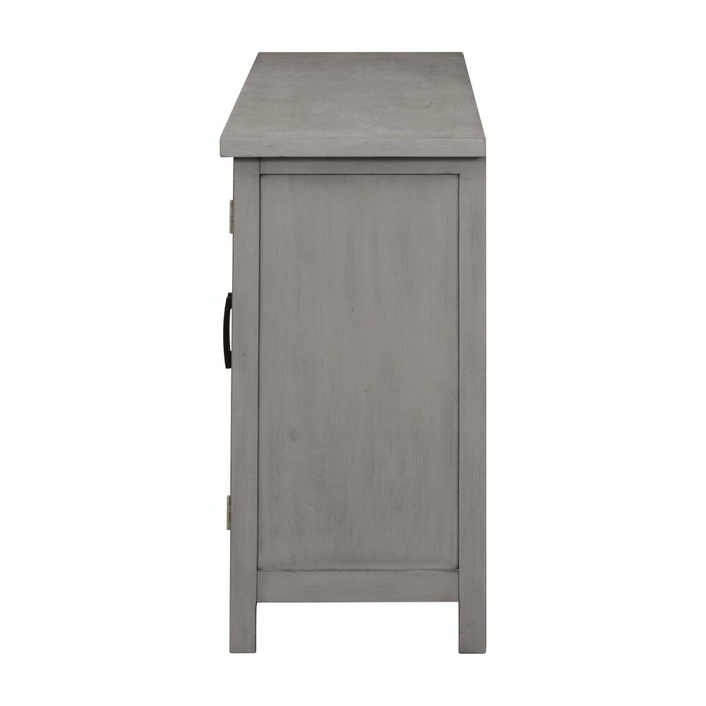 4 Door Cabinet with Adjustable Shelf and Metal Handles