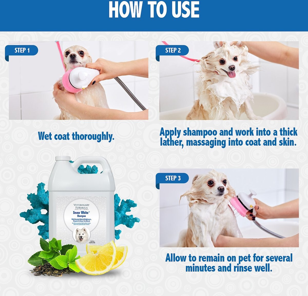 Veterinary Formula Solutions Snow White Whitening Shampoo for Dogs and Cats