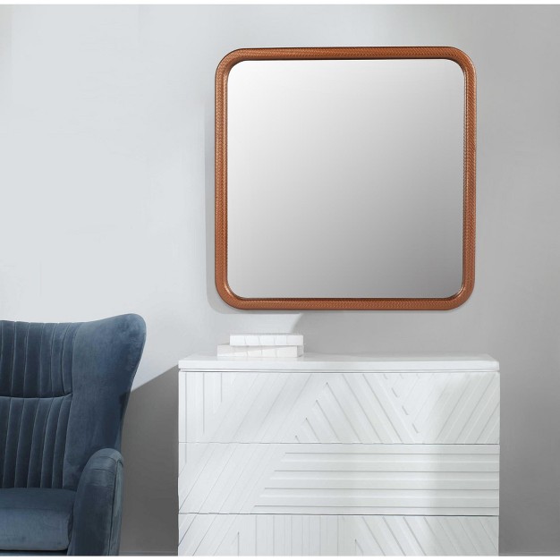 Decorative Wall Mirrors With Square Woven Grain And Mdf Framed Mirror the Pop Home