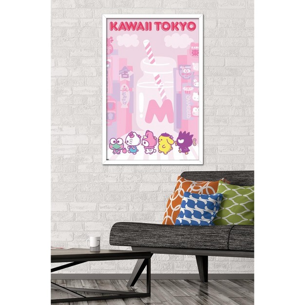 Trends International Hello Kitty And Friends Kawaii Tokyo Framed Wall Poster Prints