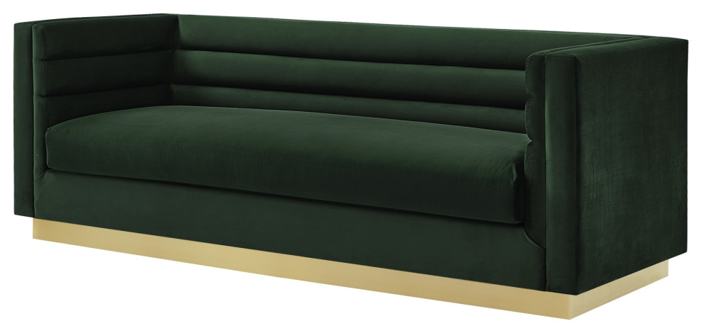 Inspired Home Mathis Sofa  Upholstered   Velvet   Contemporary   Sofas   by Inspired Home  Houzz