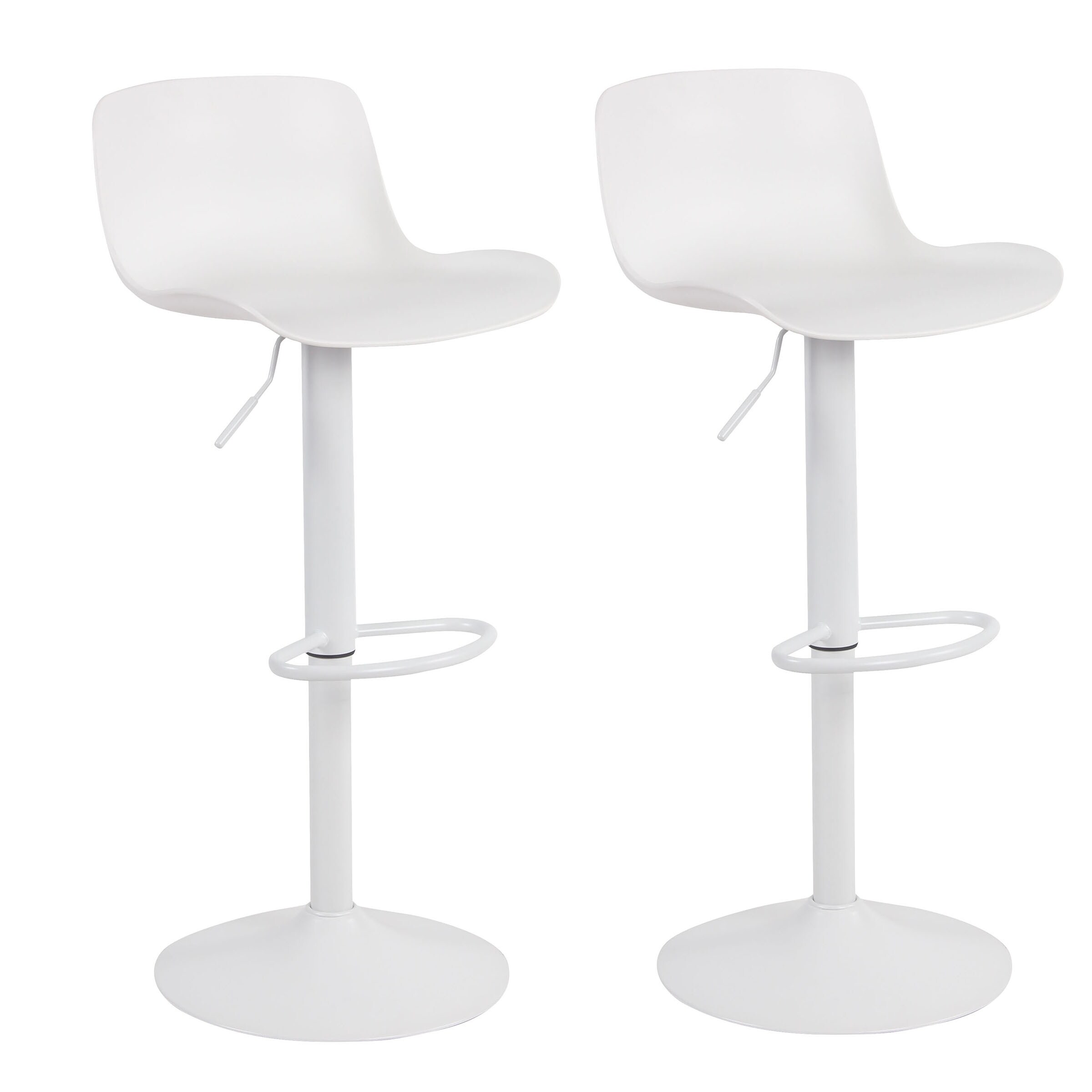 Adjustable Height Solid Color Monochromatic Bar Stool Set - N/A