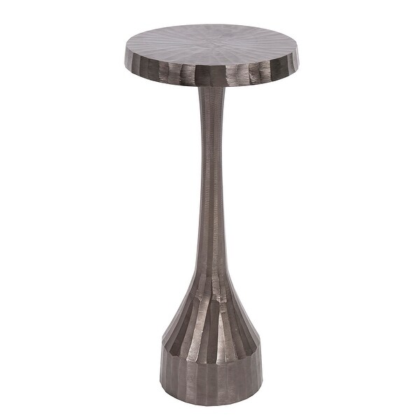 Silver Orchid Terry Candlestick Pedestal Accent Table