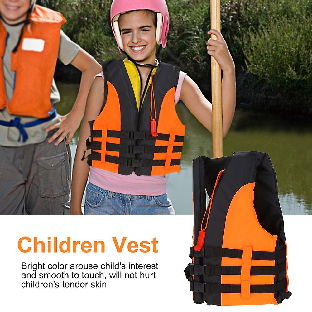 Child Life Vest Children Safety Jacket With Whistle For Swimming Boating Rafting(orange)