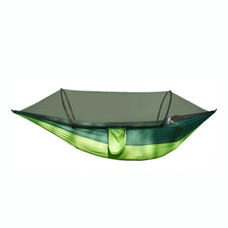 Factory direct wholesale durable  anti rollover nylon belt mosquito net automatic quick opening camping hammock