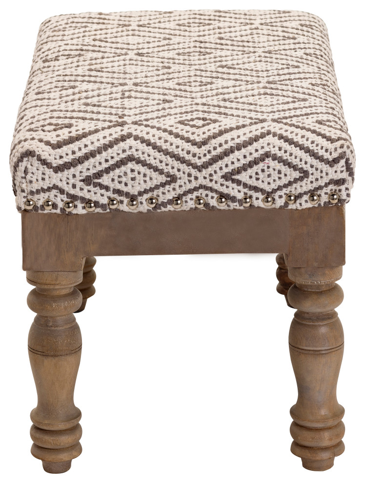 Surya Innisswell INI 001 Ottoman  Ivory/Charcoal   Traditional   Footstools And Ottomans   by Homesquare  Houzz