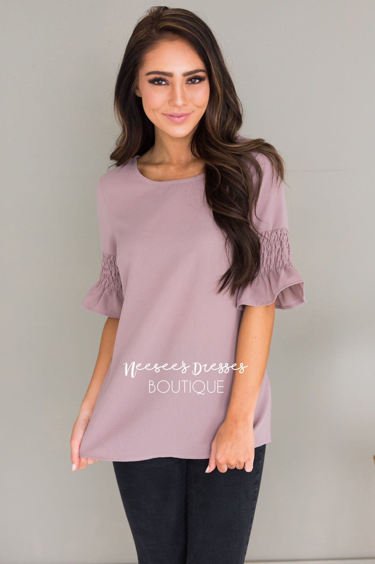 Something New Gathered Sleeve Top