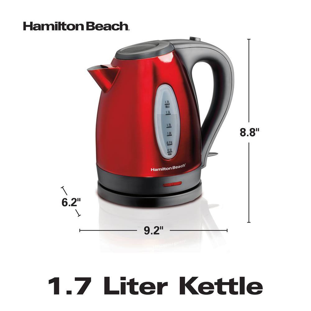 Hamilton Beach 7-Cup Red Stainless Steel Electric Kettle 40885