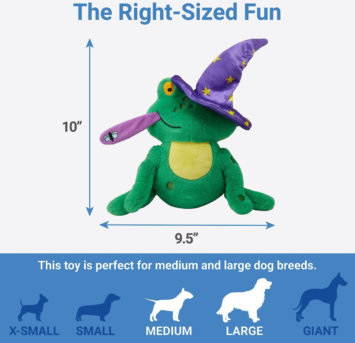 Frisco Magic Wizard Frog Plush Squeaky Dog Toy