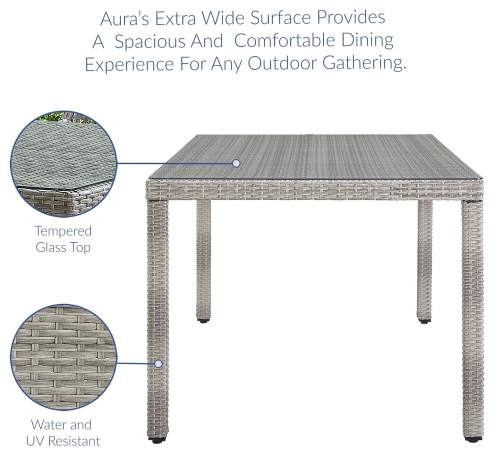 Aura 68 quotWicker Rattan Dining Table   Tropical   Outdoor Dining Tables   by Shop Chimney  Houzz