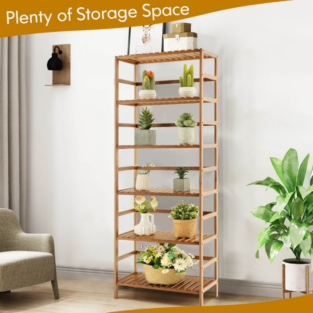 Tall Storage Organizer W Adjustable Shelves Natural