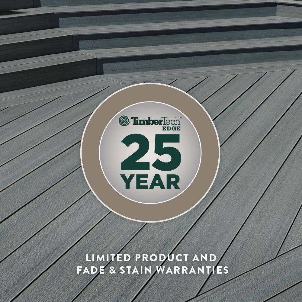 TimberTech Composite Prime+ 54 in. x 6 in. x 8 ft. Square Sea Salt Gray Composite Deck Board (Actual: 0.94 in. x 5.36 in. x 8 ft.) ES5408ST