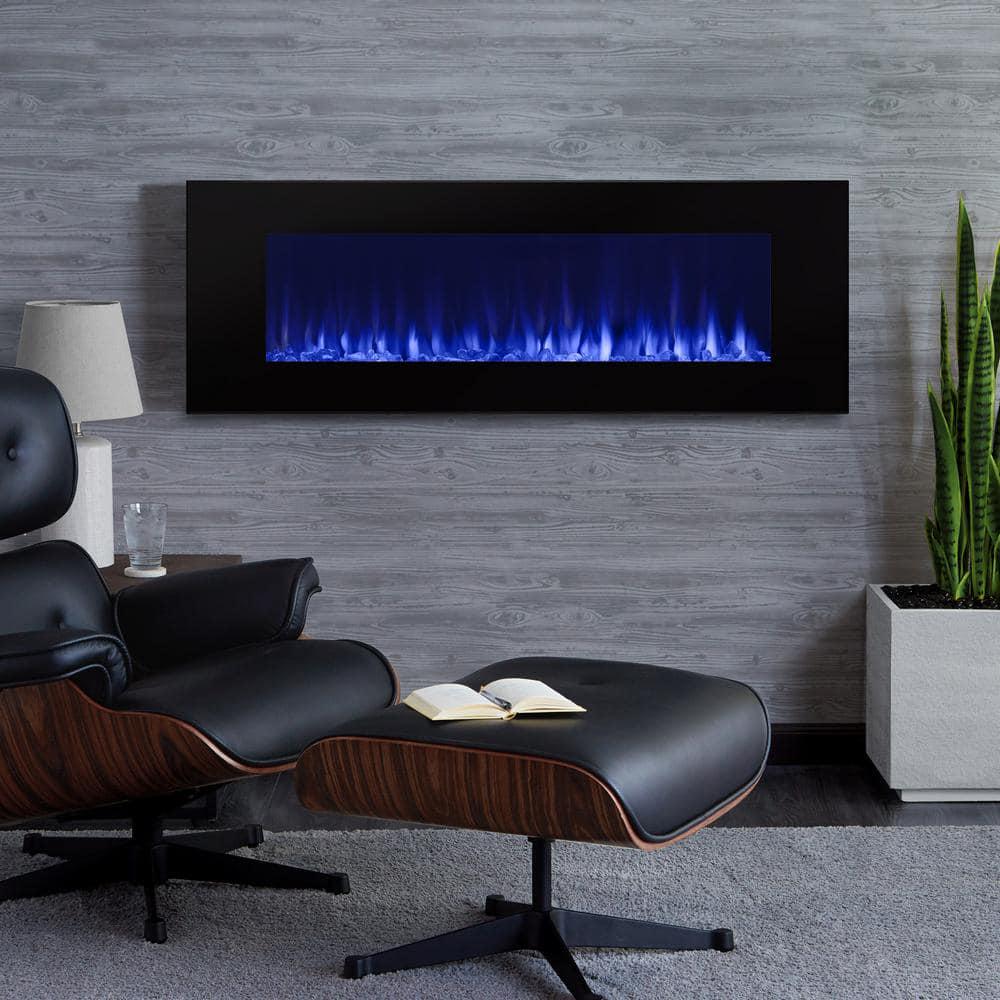 Real Flame DiNatale 50 in WallMount Electric Fireplace in Black