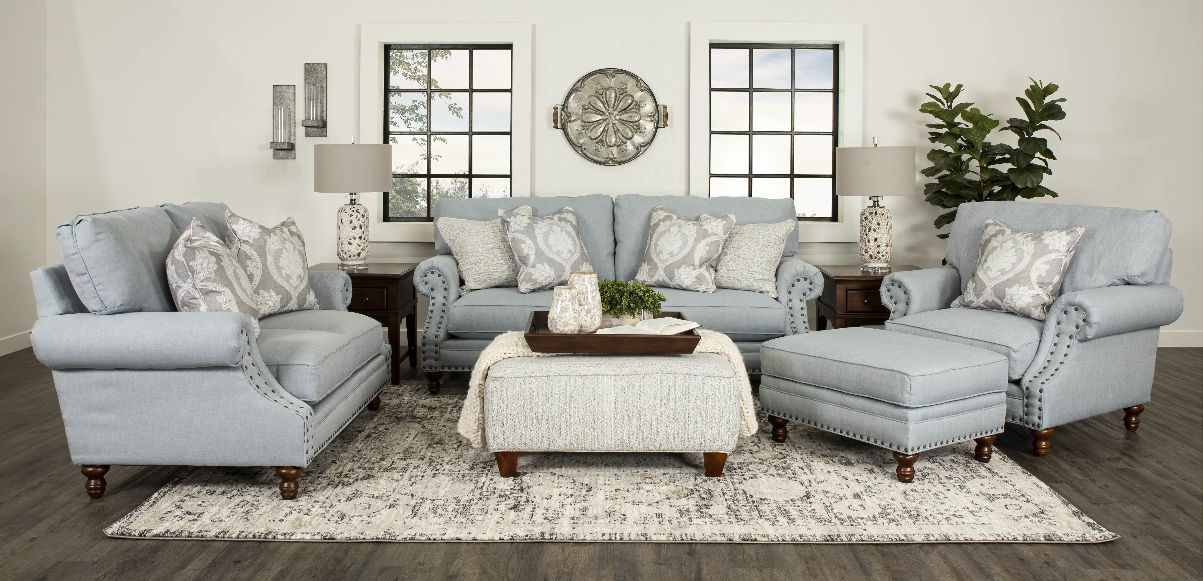 Ashford Light Blue Sofa