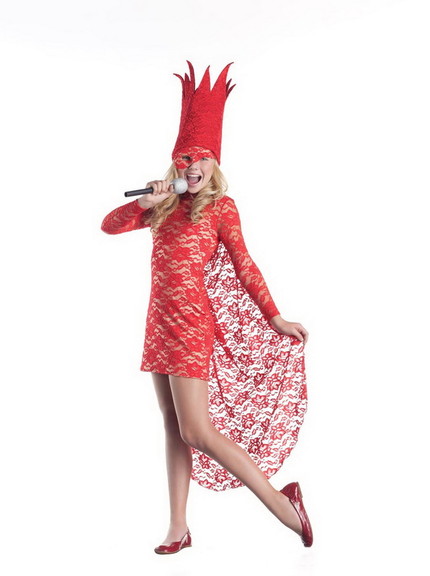 Party King Costumes Red Lace Lady Pop Star Costume...