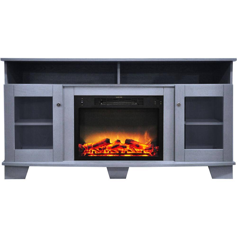 Cambridge Savona 59 in. Electric Fireplace with Enhanced Log Display in Blue CAM6022-1SBLLG2