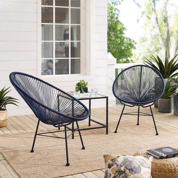 Corvus Sarcelles Acapulco Modern Wicker Bistro Chairs(Set of 2)