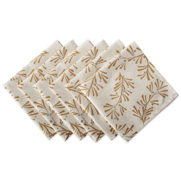 Design Imports Gold Christmas Collage Napkin Set (Set of 6)