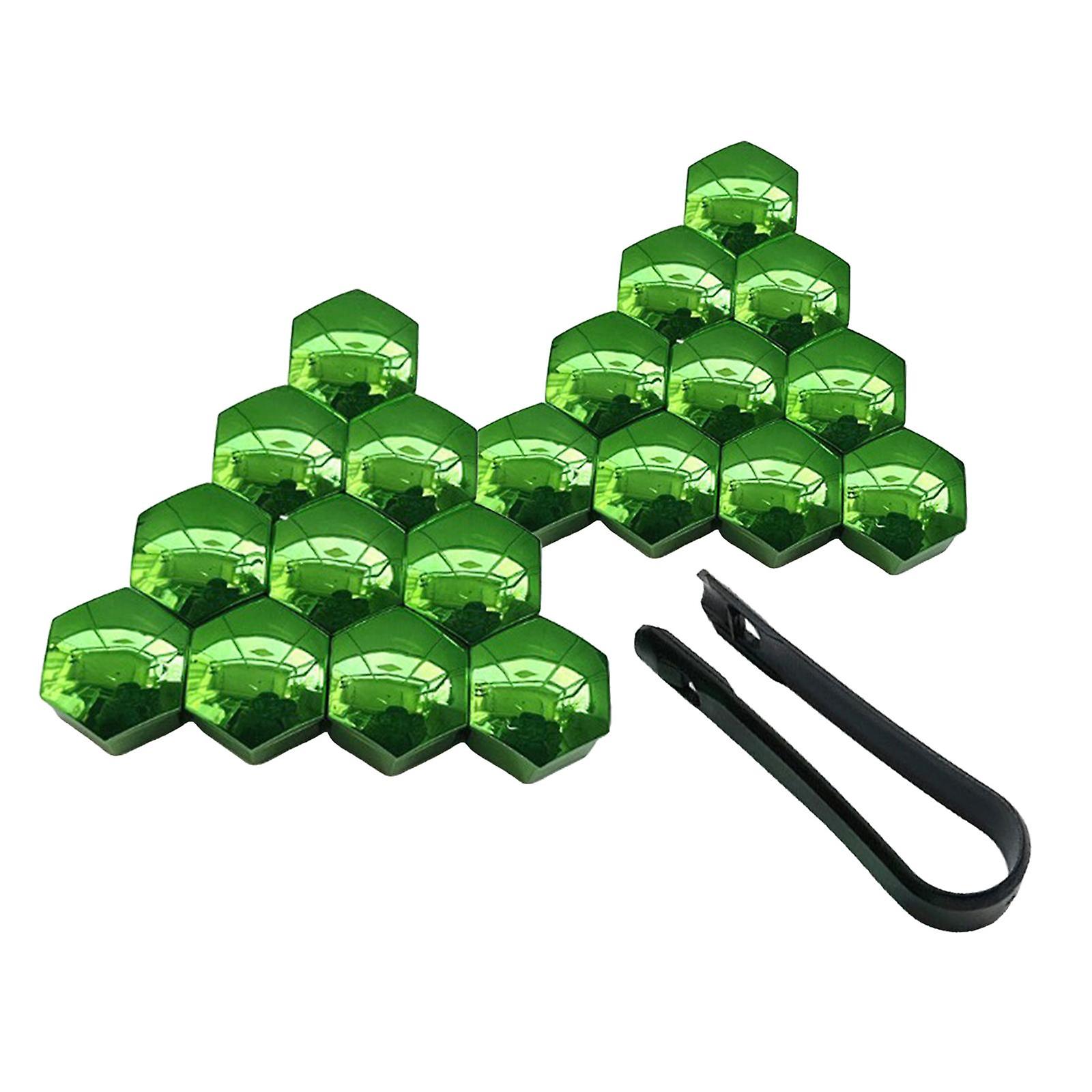 20 Pieces Car Wheel Nut Caps Covers Anti Rust Wheel Rim Cover Wheel Nut Caps Green 17mm