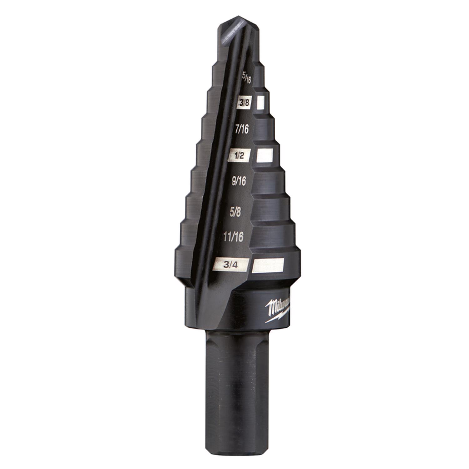 MW JAM-FREE 1/4 to 3/4 in. X 6 in. L Black Oxide Step Drill Bit 1 pc