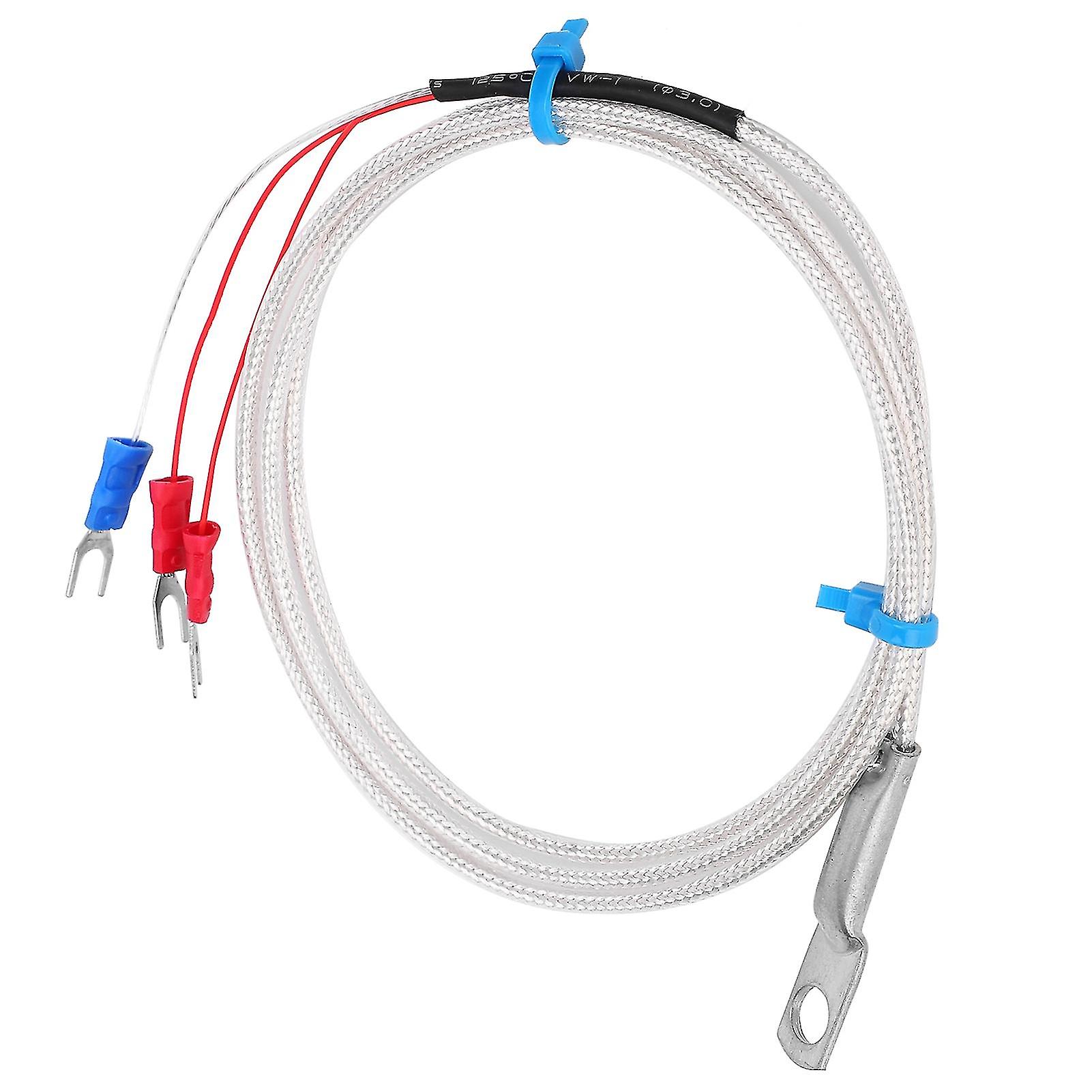 Temperature Sensor Probe PT100 Thermistor Temperature Measuring Probe Round Hole Patch Type1m