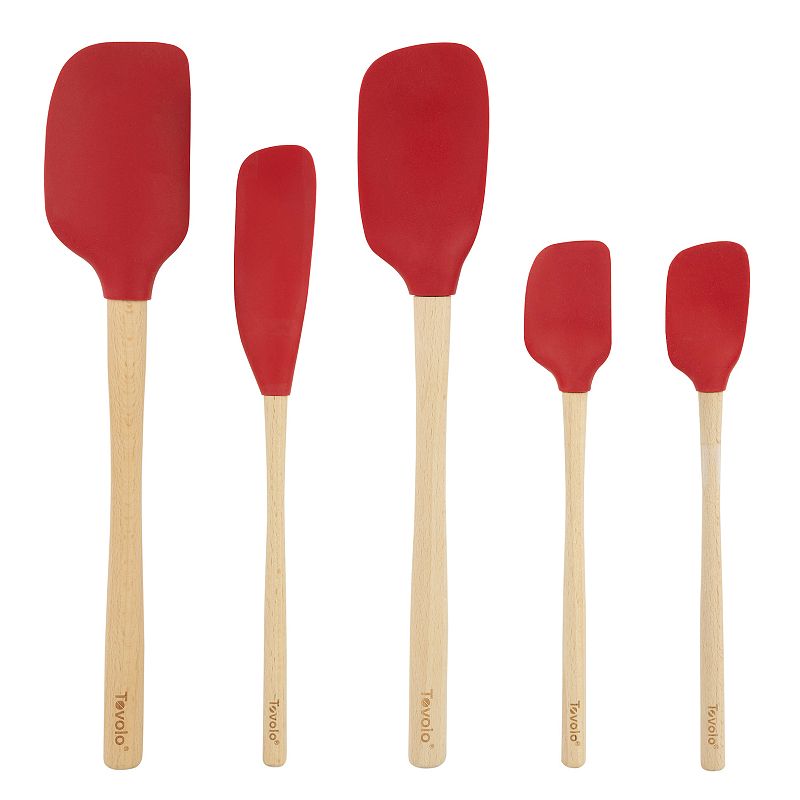 Tovolo Flex-Core 5-pc. Silicone Spatula with Wood Handle Set