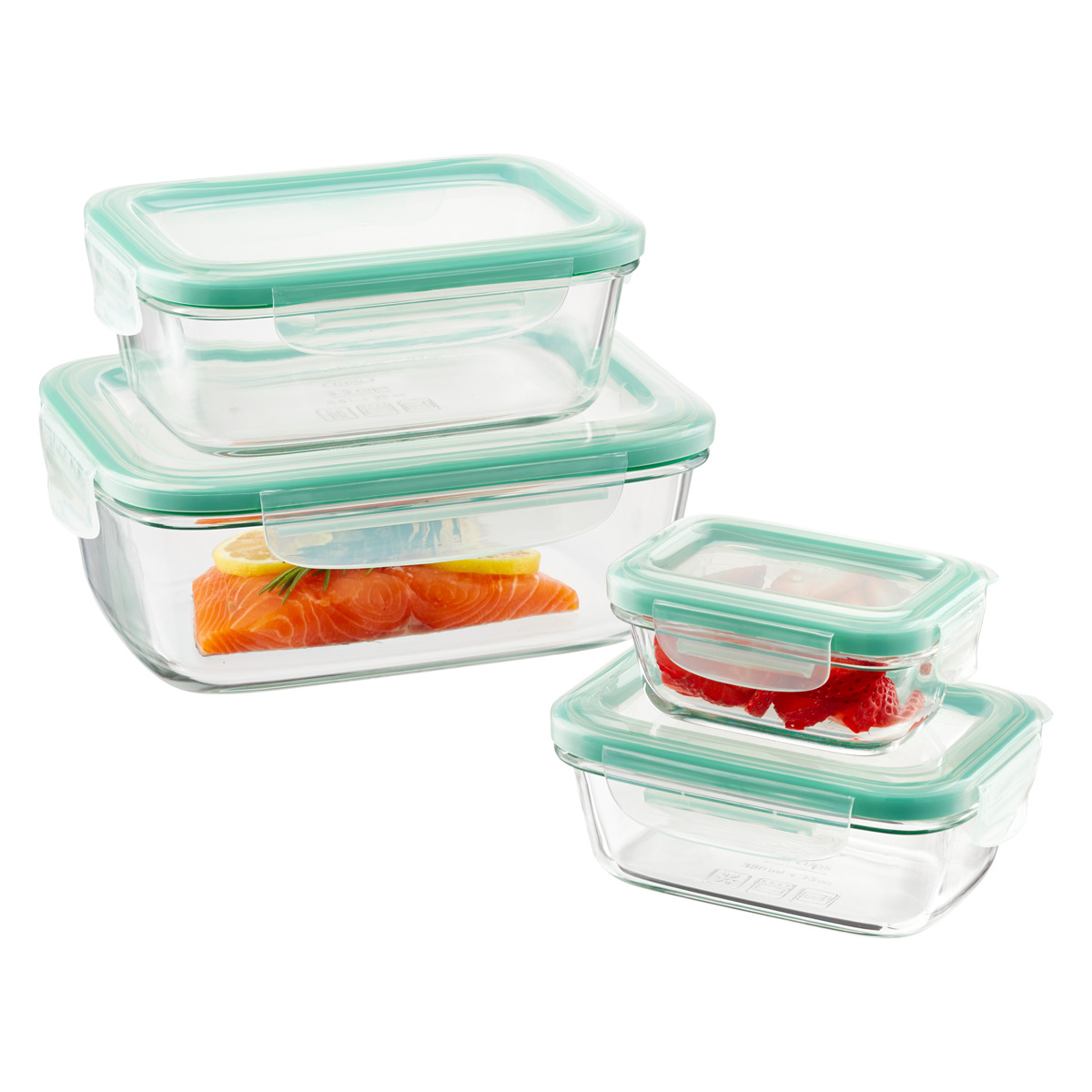 OXO Good Grips 8Piece Smart Seal Rectangular Glass Food Storage Set