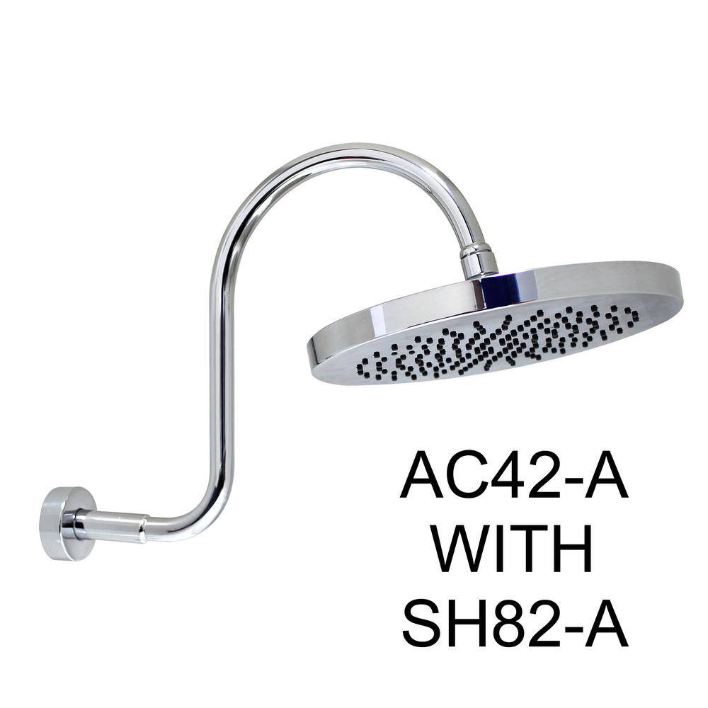 MODONA 1-Spray 10 in. Single Wall Mount Waterfall Fixed Rain Shower Head in Polished Chrome SH82-A