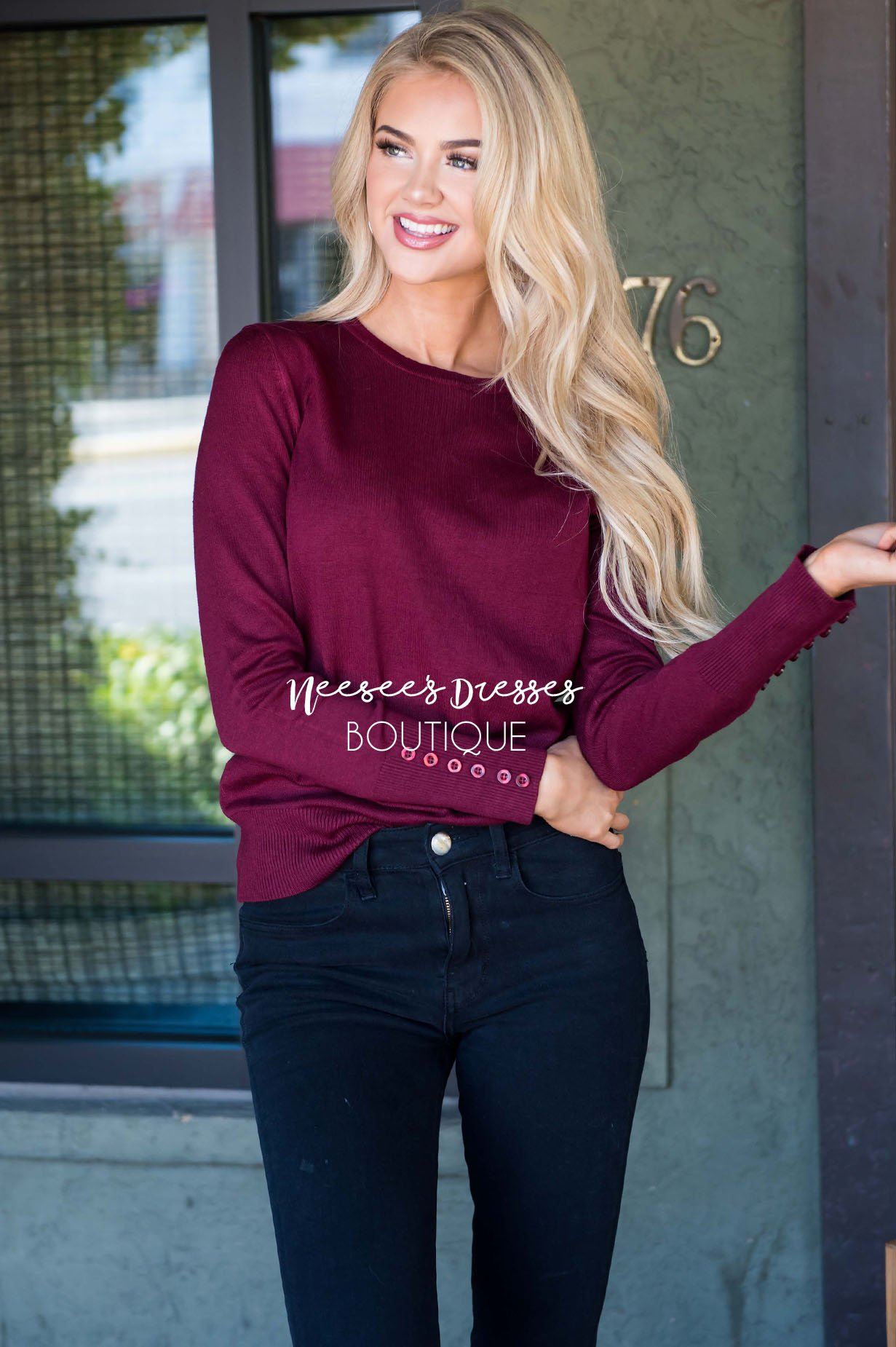 In Love with Fall Button Sleeve Sweater