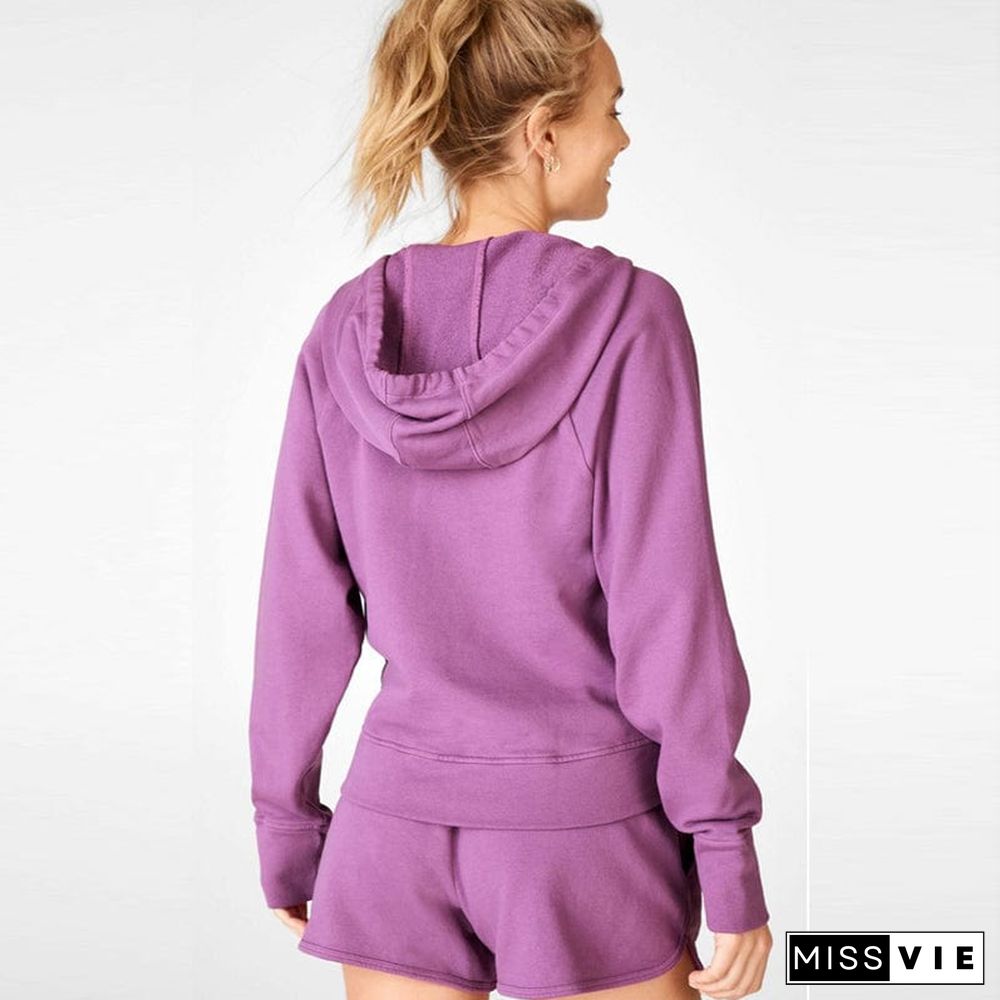 Knot Twist Front Cropped Hoodie