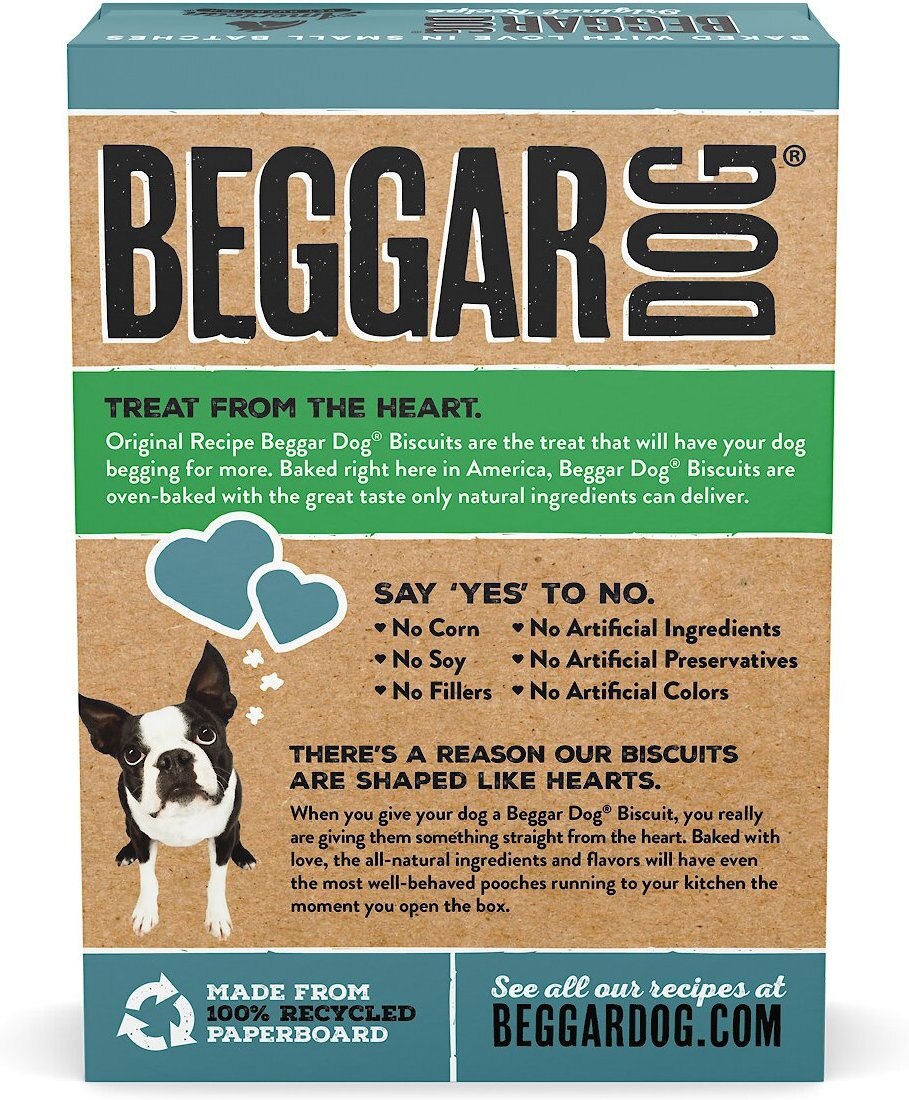 Beggar Dog Original Recipe Chicken Meal and Oats Crunchy Biscuit Dog Treats， 16-oz box