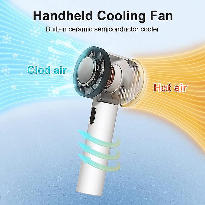 Rechargeable Handheld Cooling Fan， 2200mah Battery Powered， 3~9h Small Portable Personal Fan For Outdoor Travel  White