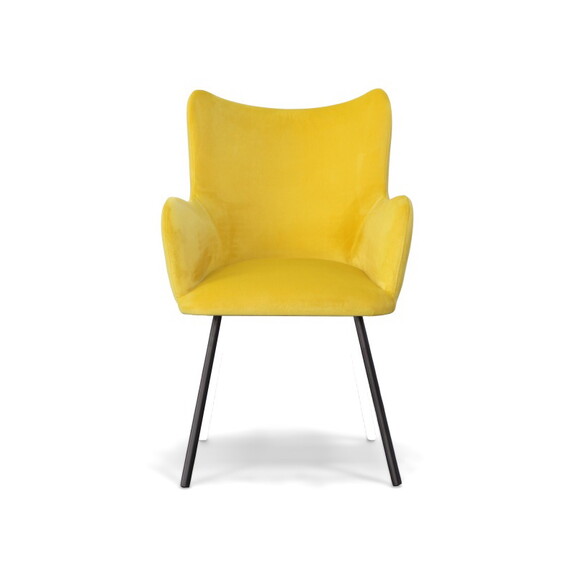 Modrest Barrett Modern Yellow Velvet Dining Chair ...