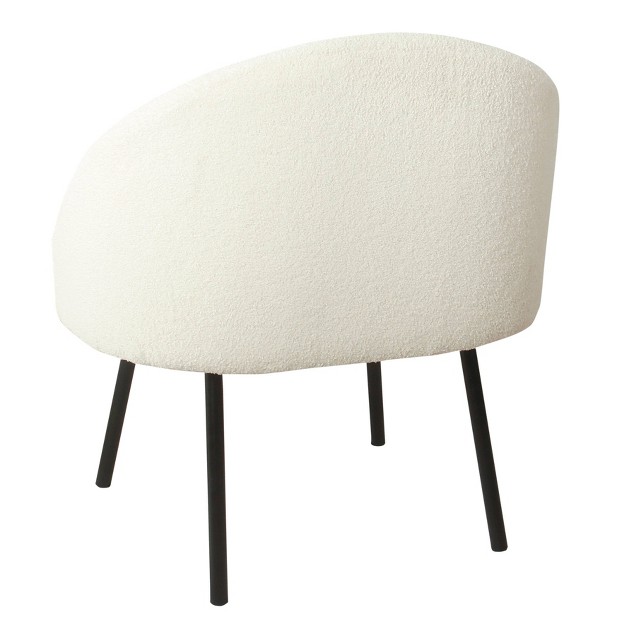 Modern Faux Shearling Accent Chair Cream Homepop