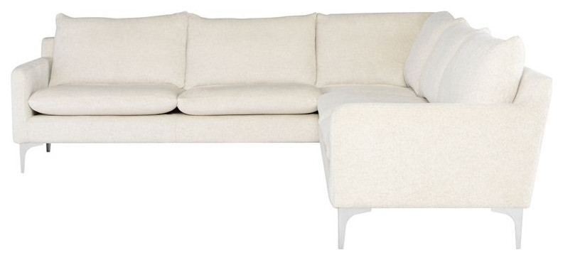 Nuevo Furniture Anders 2pc Sectional Sofa in Silver Base   Midcentury   Sectional Sofas   by Unlimited Furniture Group  Houzz