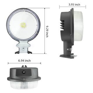 WYZM 500- Watt Equivalent Integrated LED White 7800 Lumens Outdoor Area Lighting 5500k with Sensor Dusk to Dawn 75W Yard-F