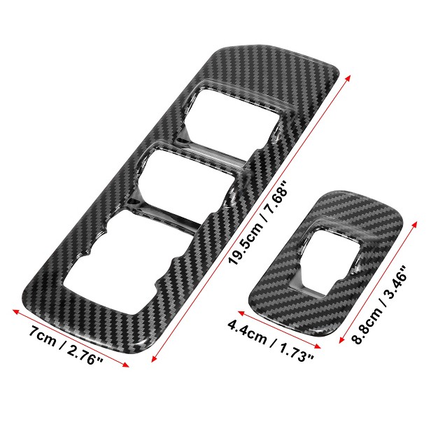 Unique Bargains Window Lift Switch Panel Trim Cover For Ford F150 2015 2018 Black Carbon Fiber 4pcs