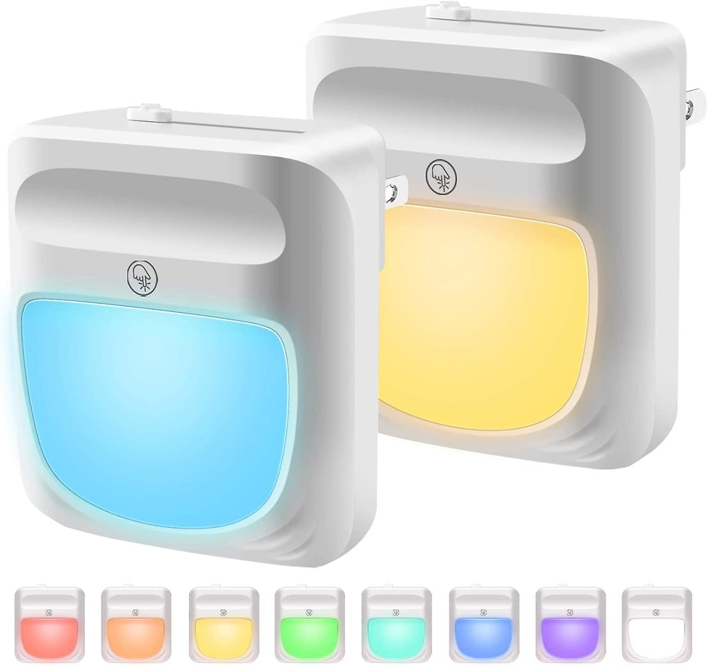 Plug In Night Light For Kids Dimmable - Color Changing Led Nightlight， Dusk To Dawn， Warm White Night Light For Baby Room， Bedroom， Hallway， Kitchen，