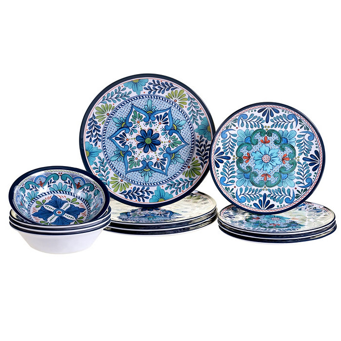 Certified International Talavera 12-Pc. Melamine Dinnerware Set