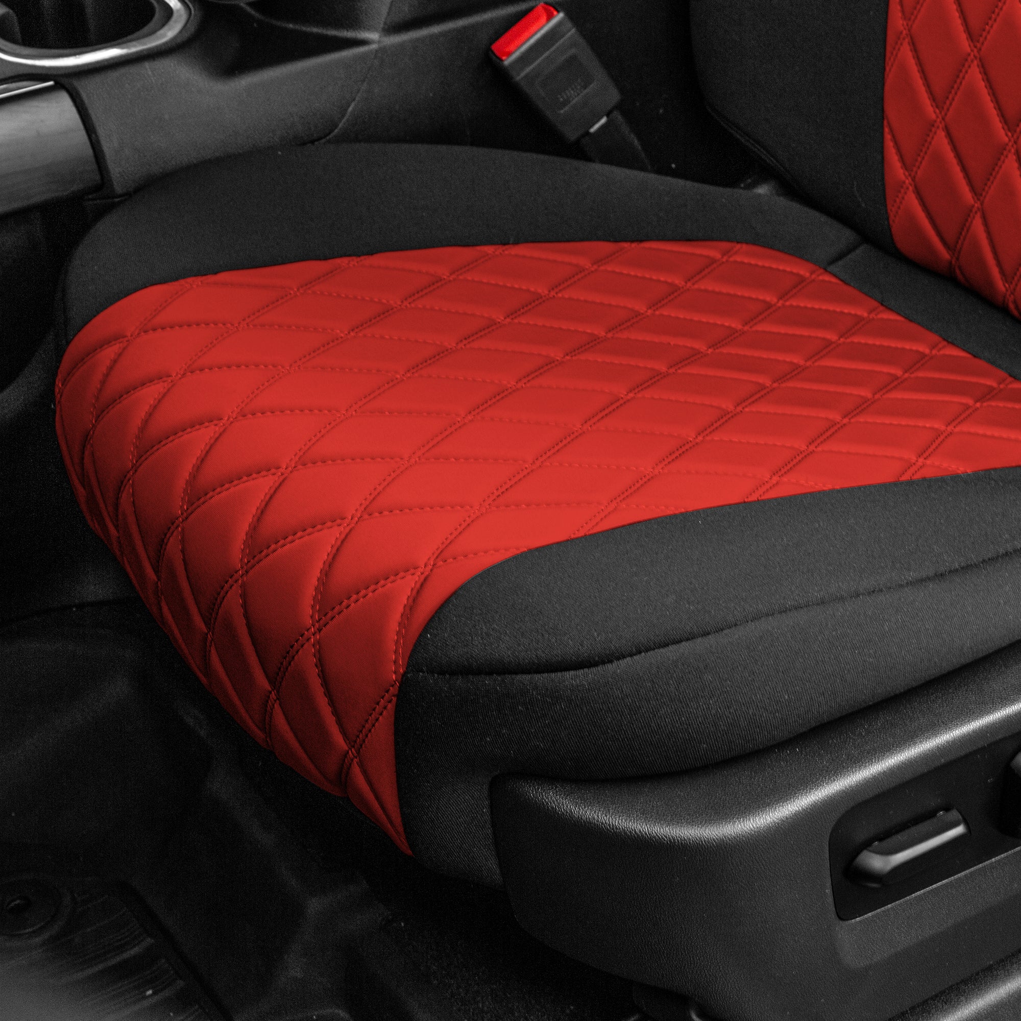 FH Group AFCM5008REDFULL Red Neoprene Custom Car Seat Cover For 2018-2023 Chevrolet Silverado with Air Freshener