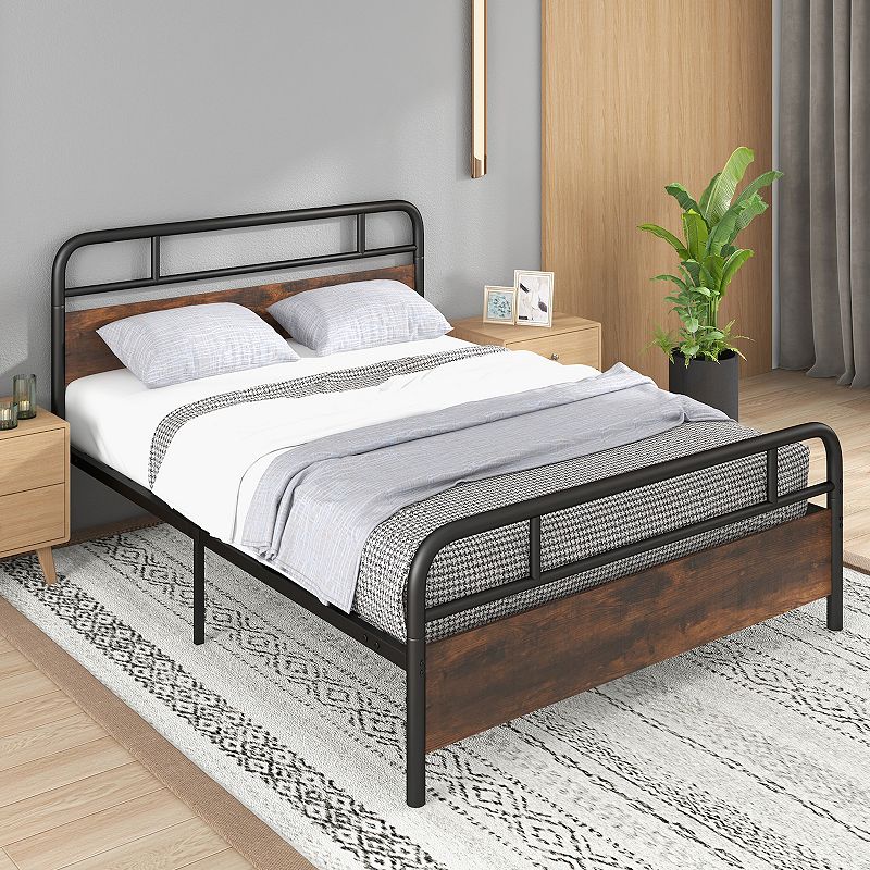 Bed Frame with Industrial Headboard