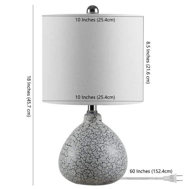 Blithe Ceramic Table Lamp Grey Crackle Safavieh