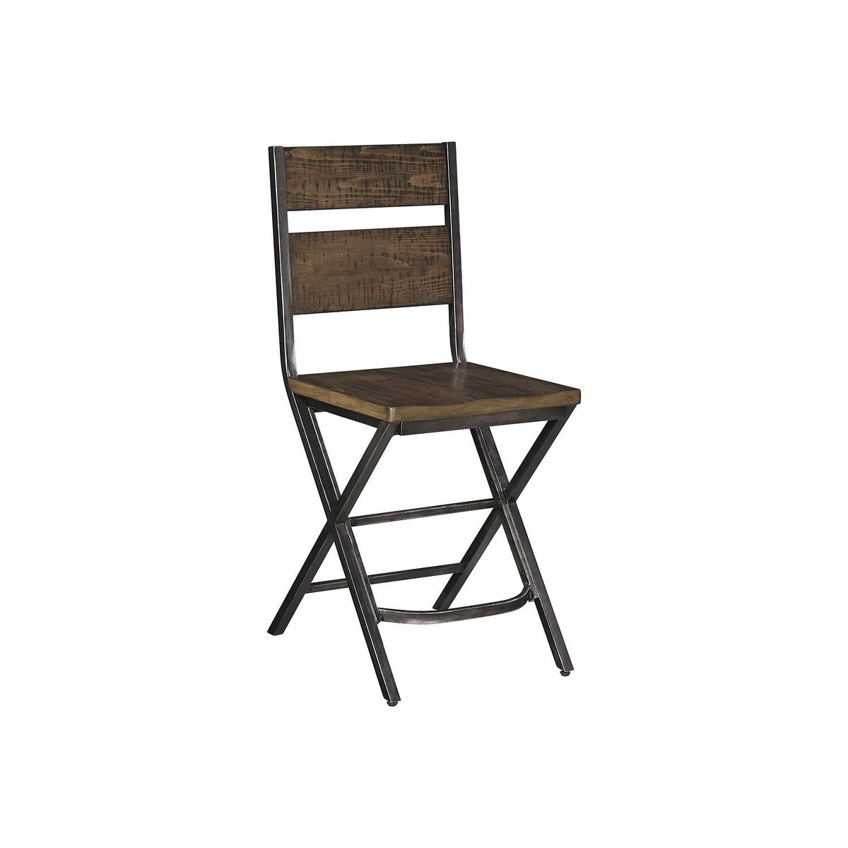 Kavara Casual Barstool Set of 2， Brown/Black