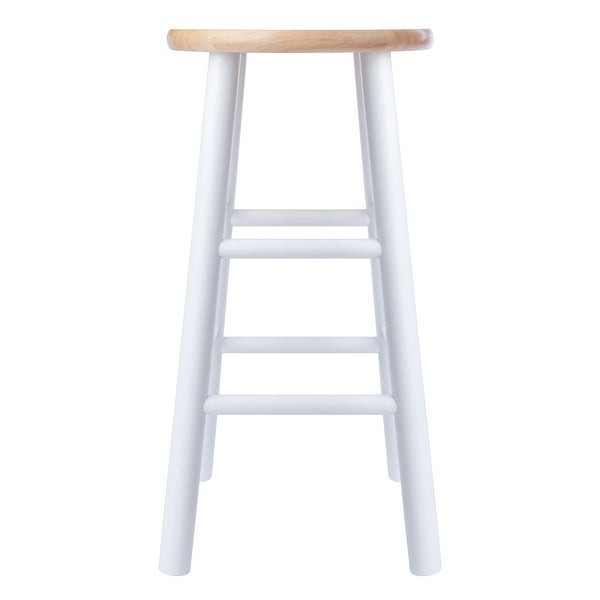 Huxton Natural and White 24-inch Counter Stools (Set of 2) - N/A